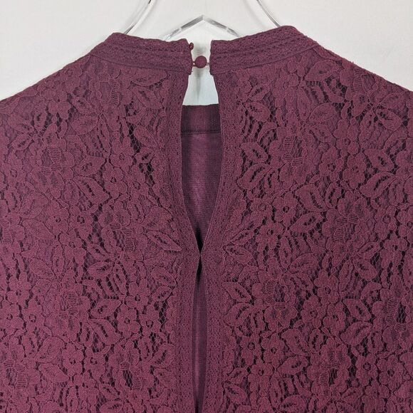 Altar'd State Maroon Lace Mini Dress Women's Medium - Picture 10 of 12